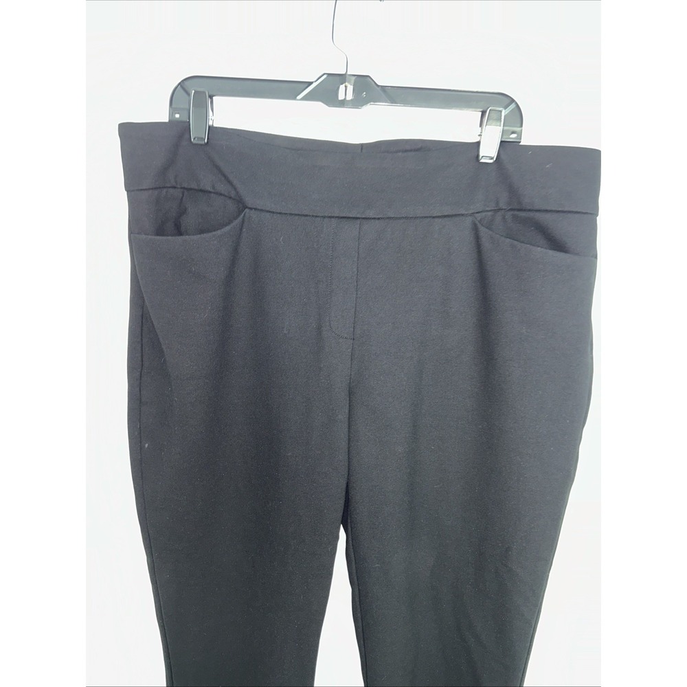 Dalia Women's Black XL Pull On Stretch Dress Pants Tapered Leg‎ Classic Look